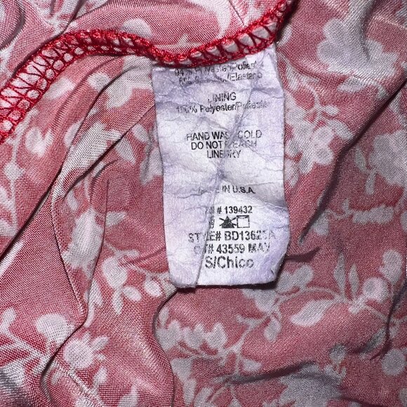 Papaya Red & White Floral Ruched Mini Dress - Size Medium - Picture 6 of 6